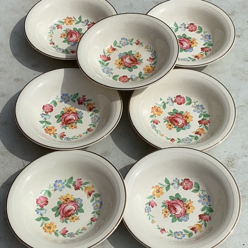 Edwin M Knowles China Co Semi Vitreous Floral BERRY BOWLS